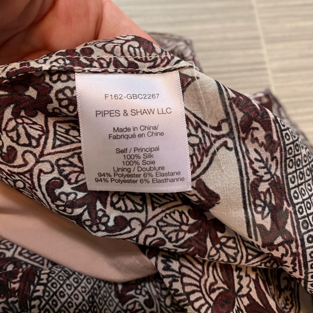 SALE! Veronica beard brown paisley peasant dress - Picture 4 of 5